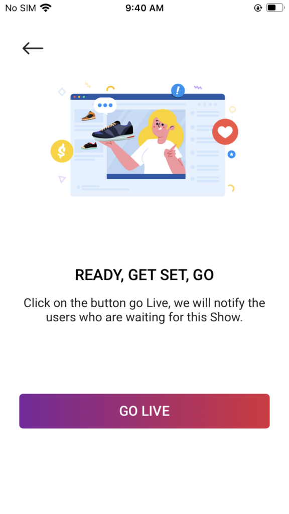 Go live via Channelize.io Broadcaster App