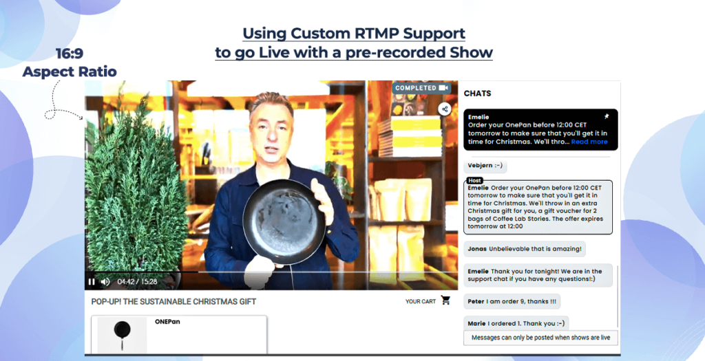 Custom RTMP Support of Channelize.io Live stream shopping platform