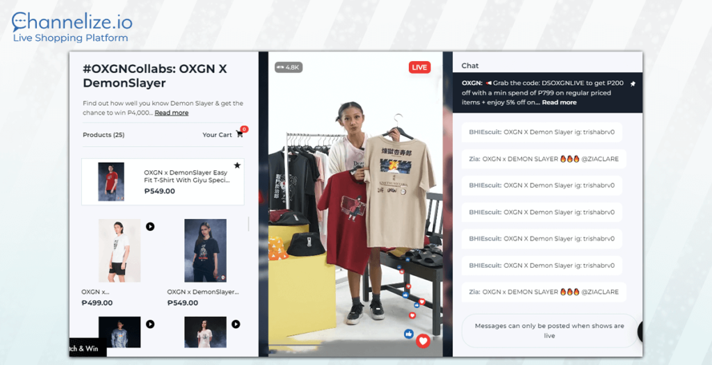 OXGN boosting sales with Channelize.io Livestream Shopping Platform